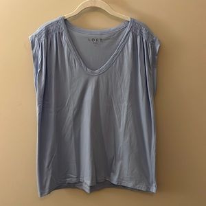 Loft Blue Short Sleeve Top - Large